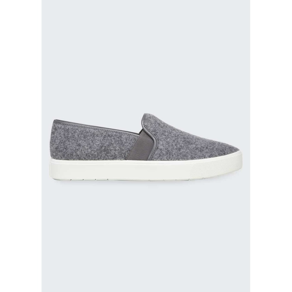 Vince Blair‎ Boiled Wool Slip-On Sneakers Womens Grey 8.5 M Low Top Shoes